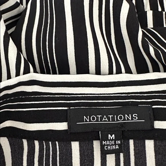 Notations Black and White Striped Women's Top size M - Picture 6 of 7